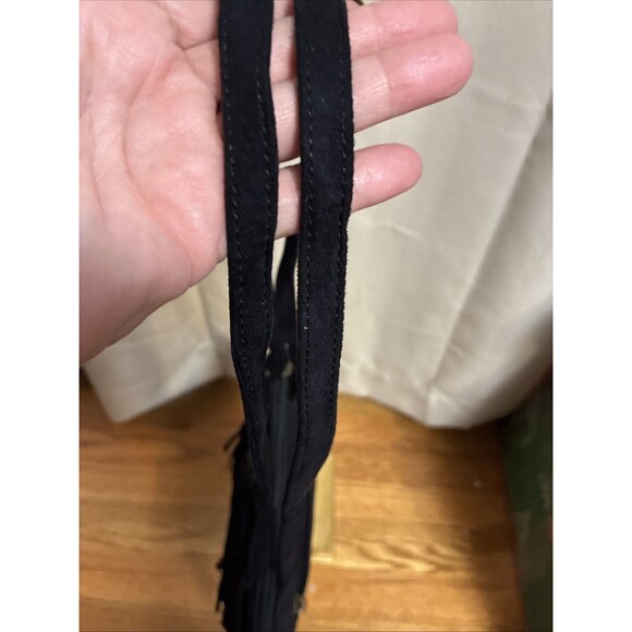 Black Fringe Boho Western Purse Shoulder Handbag 2 straps Faux Suede Belt - Picture 6 of 16